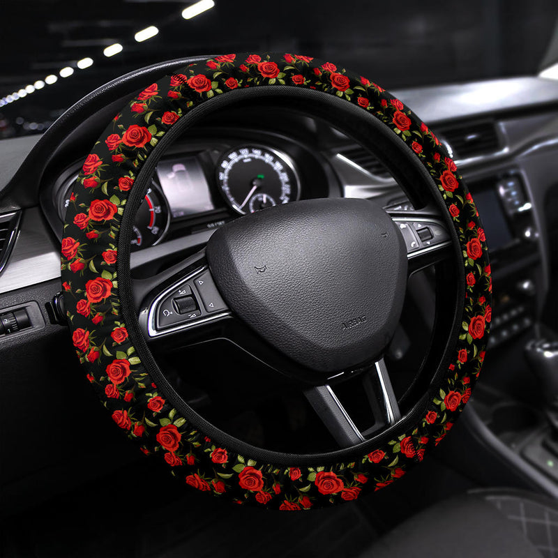 Rose Red Premium Car Steering Wheel Cover Nearkii