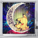 Pikachu Pokemon Sleep Love You To The Moon Galaxy Shower Curtain Nearkii
