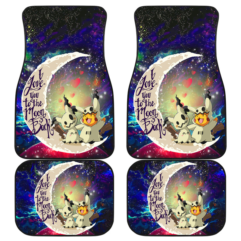 Pikachu And Mimikyu Love You To The Moon Galaxy Car Mats Nearkii