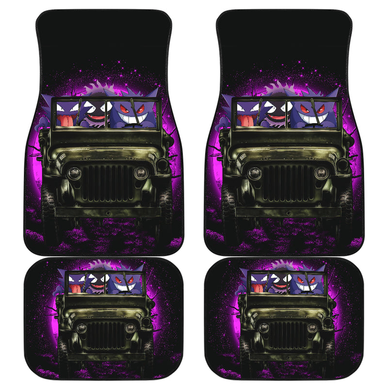 Gengar Pokemon Ghost Halloween Moonlight Jeep Funny Car Floor Mats Car Accessories