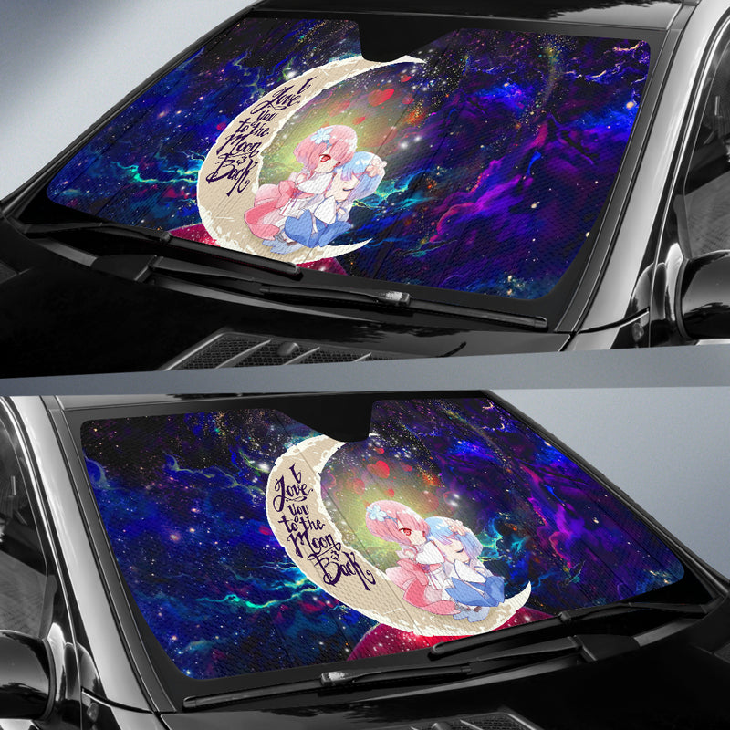 Ram And Rem Rezero Love You To The Moon Galaxy Car Auto Sunshades Nearkii