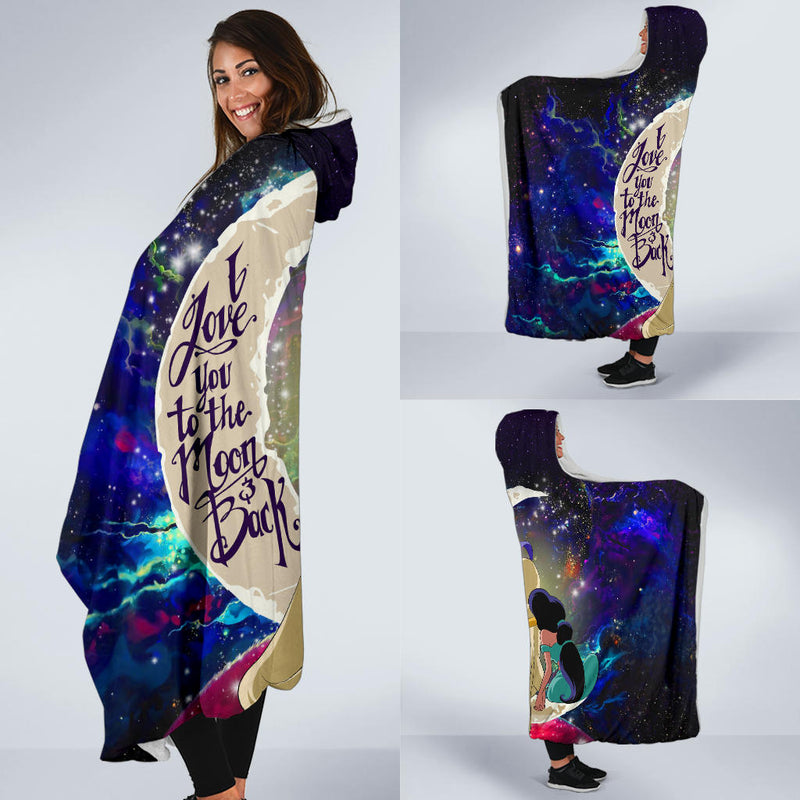 Aladin Couple Love You To The Moon Galaxy Economy Hooded Blanket Nearkii