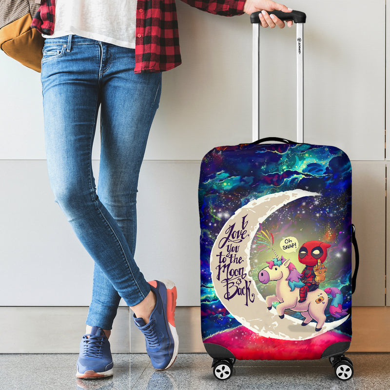 Deadpool Unicorn Love You To The Moon Galaxy Luggage Cover Suitcase Protector Nearkii