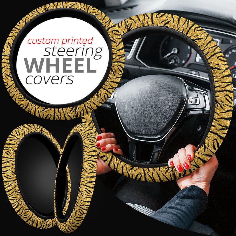 Tiger Golden Premium Car Steering Wheel Cover Nearkii