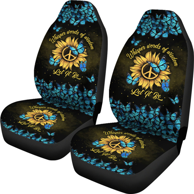 Let It Be Hippie Butterfly Blue Premium Custom Car Seat Covers Decor Protectors Nearkii