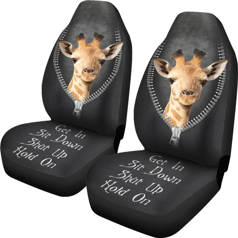 Giraffe Get In Sit Down Shut Up Hold On Zipper Car Seat Covers Nearkii