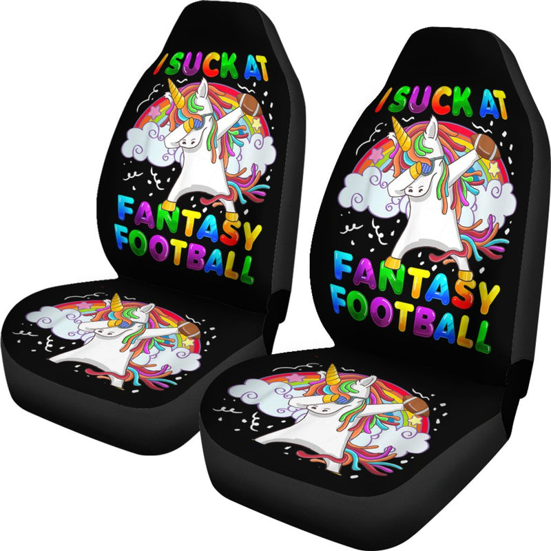 Best I Suck At Fantasy Football Dabbing Unicorn Premium Custom Car Seat Covers Decor Protector Nearkii