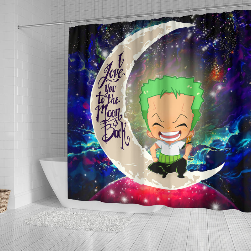 Zoro One Piece Love You To The Moon Galaxy Shower Curtain Nearkii
