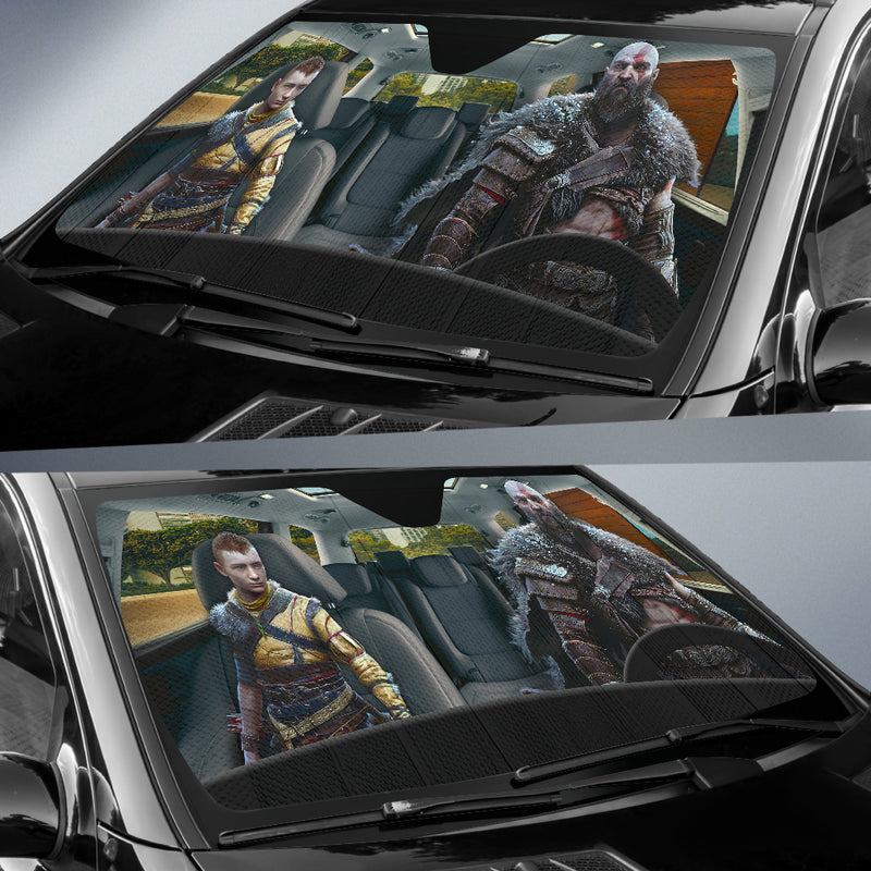 God Of War Kratos And Atreus Car Auto Sunshades Nearkii