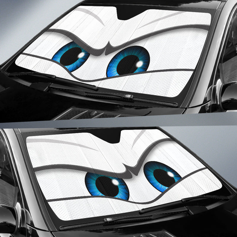 White Angry Eyes Car Auto Sun Shades Nearkii