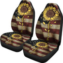 Sunflower American Skull Flag Car Seat Cover Nearkii