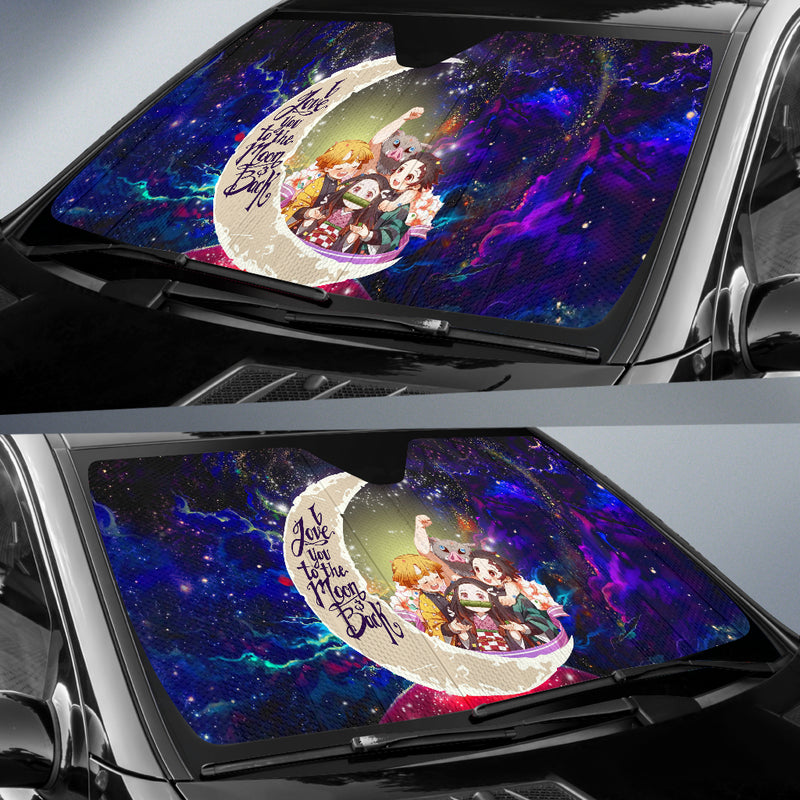 Demond Slayer Team Love You To The Moon Galaxy Car Auto Sunshades Nearkii