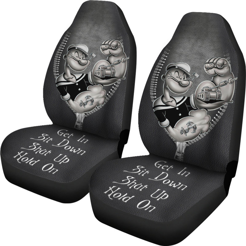 Popeyes Power Get In Sit Down Shut Up And Hold On Car Zipper Car Seat Covers Nearkii