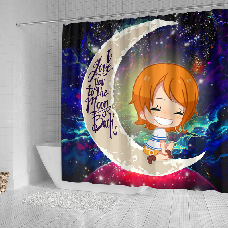 Nami One Piece Love You To The Moon Galaxy Shower Curtain Nearkii