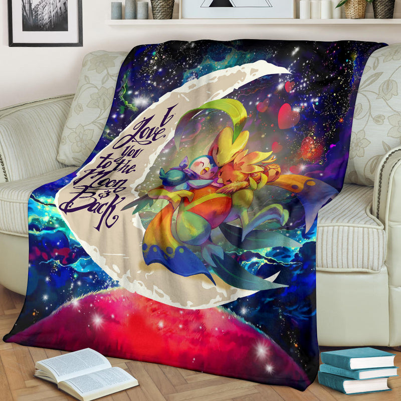 Torchic Grovyle Piplup Pokemon Love You To The Moon Galaxy Blanket Nearkii