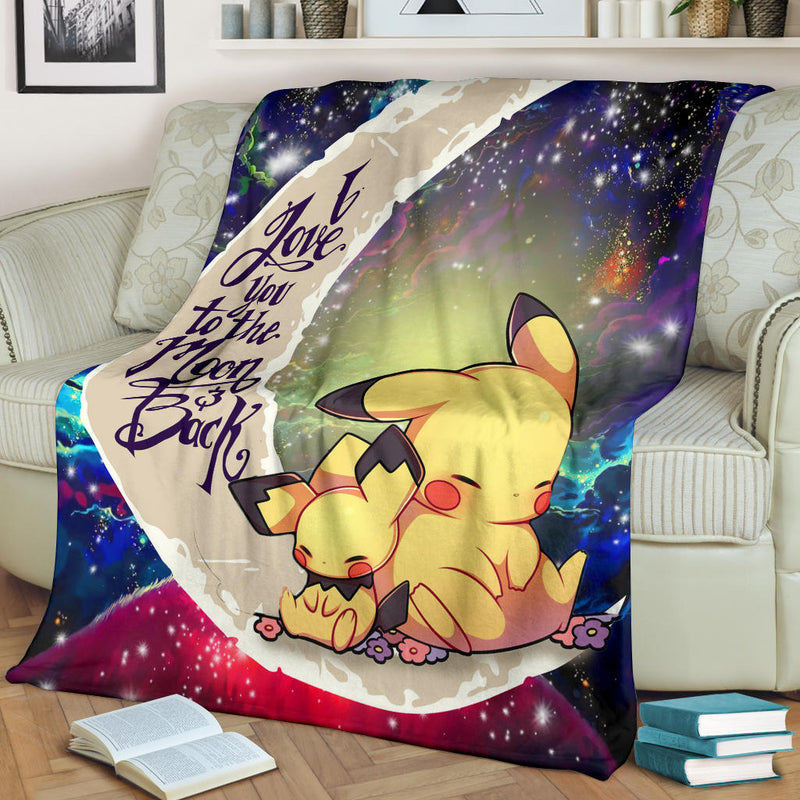 Pikachu Pokemon Sleep Love You To The Moon Galaxy Premium Blanket Nearkii