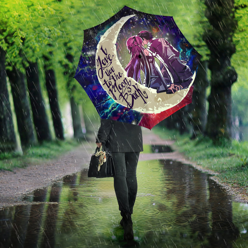 SAO Sword Art Online Asuna Kirito Love You To The Moon Galaxy Umbrella Nearkii