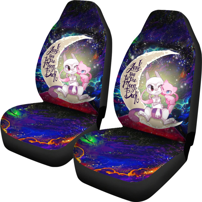 Pokemon Couple Mew Mewtwo Love You To The Moon Galaxy Car Seat Covers