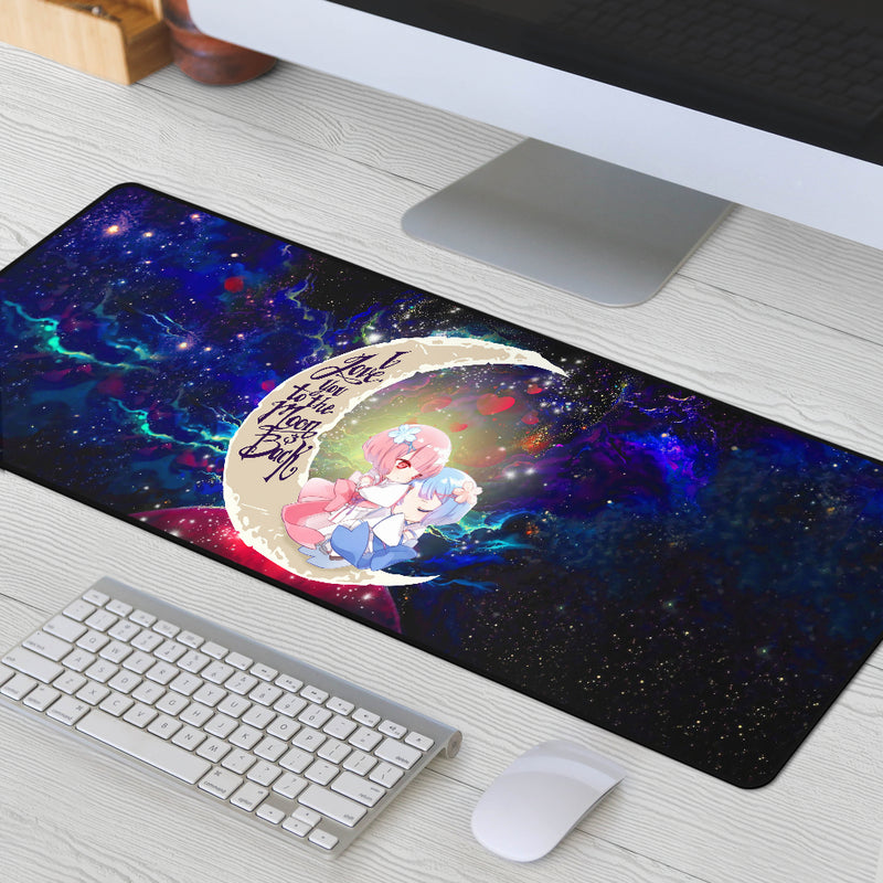 Ram And Rem Rezero Love You To The Moon Galaxy Mouse Mat Nearkii
