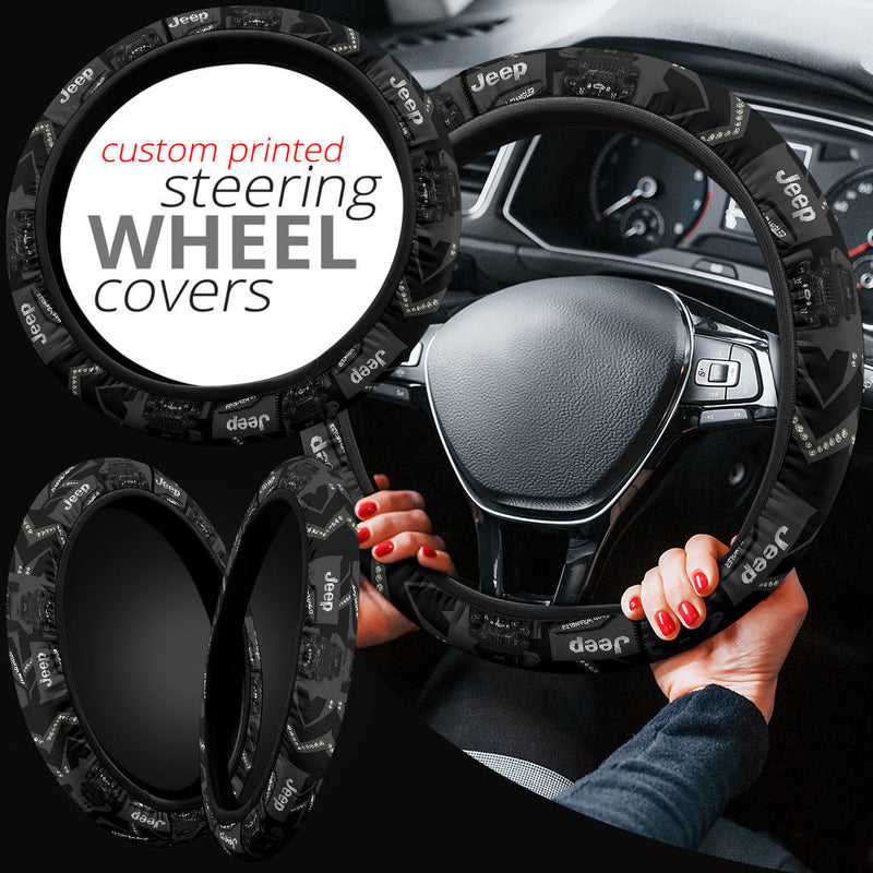 Black Jeep Car Steering Wheel Cover Nearkii