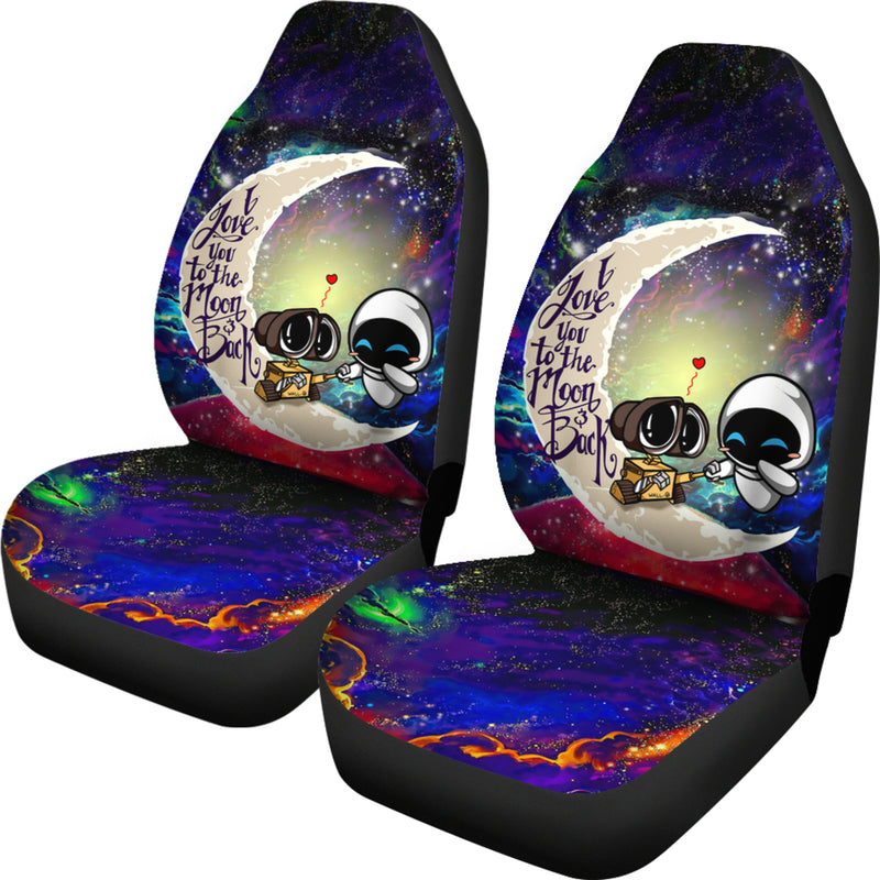 Wall-E Couple Love You To The Moon Galaxy Car Seat Covers