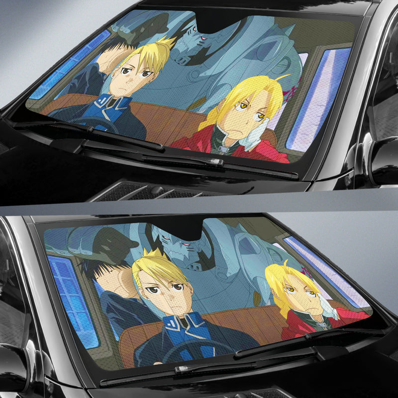 Full Metal Alchemist Anime Edward Riza And Alphonse Car Auto Sunshades Nearkii