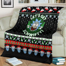 Rick And Morty Let's Get Schwifty Ugly Christmas Custom Blanket Home Decor Nearkii