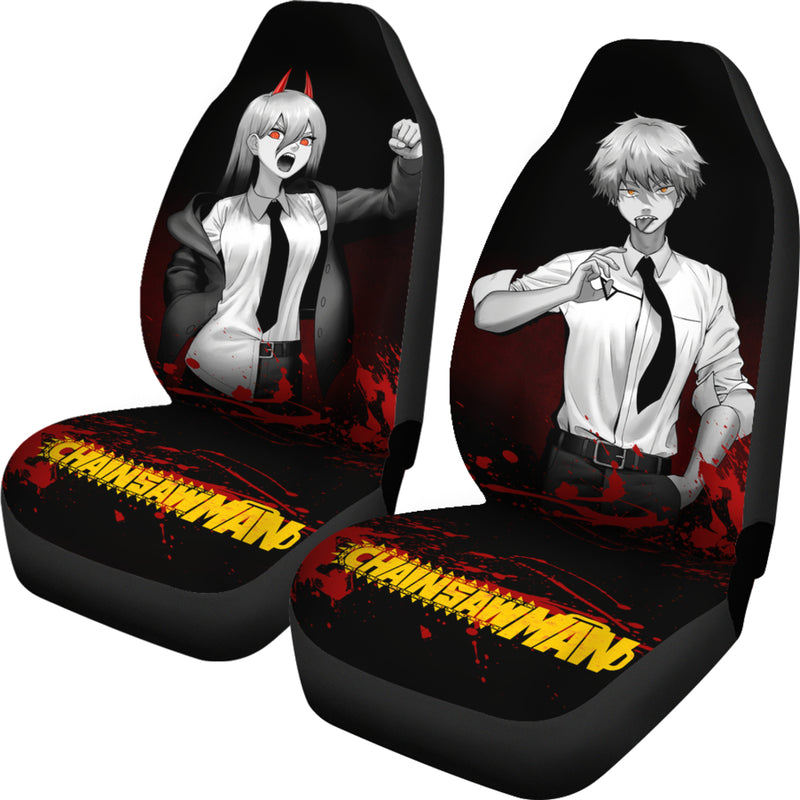 Chainsaw Man Denji X Power Premium Custom Car Seat Covers Decor Protectors Nearkii