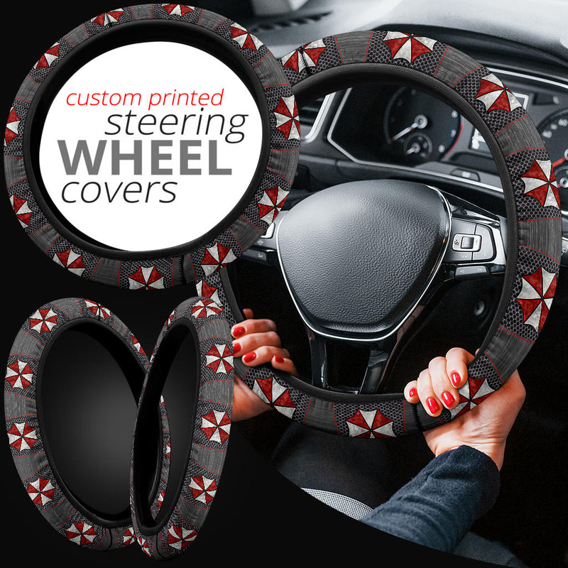 Resident Evil Umbrella Symbol Car Steering Wheel Cover Nearkii