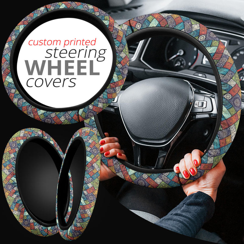 Mandala Pattern Abstract Premium Car Steering Wheel Cover Nearkii