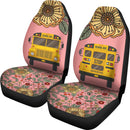 Floral School Bus Premium Custom Car Seat Covers Decor Protector