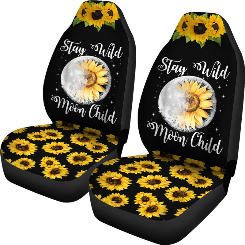 Best Stay Wild Moon Child Hippie Sunflower Premium Custom Car Seat Covers Decor Protector Nearkii