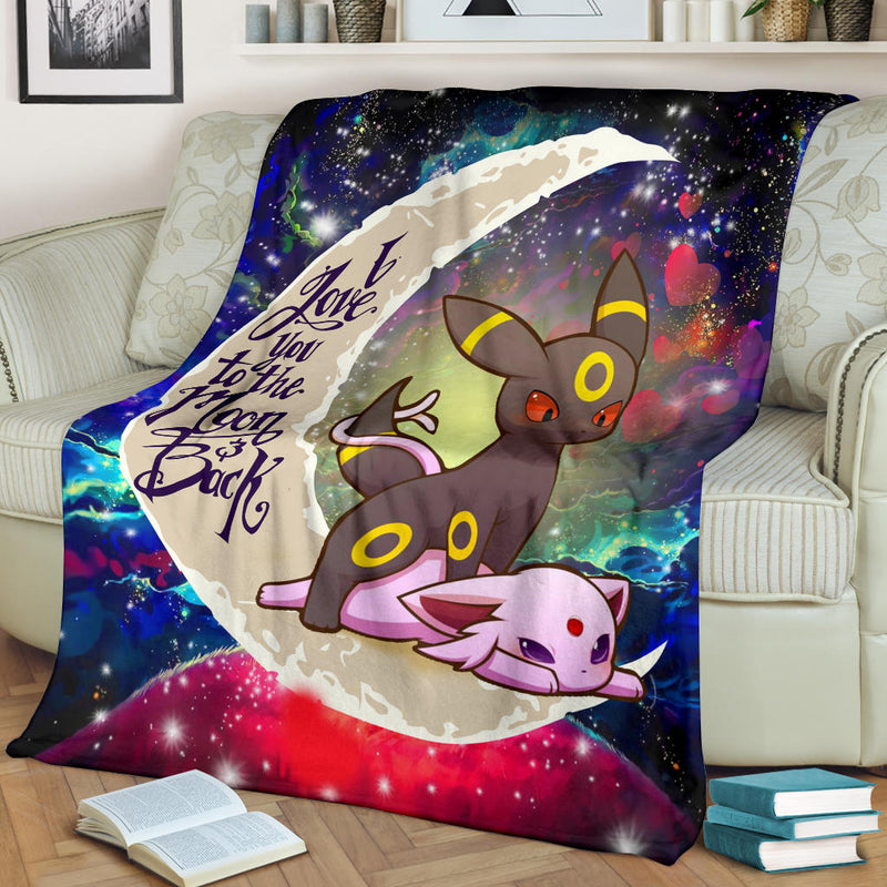 Umbreon Espeon Eevee Evolution Pokemon Love You To The Moon Galaxy Blanket Nearkii