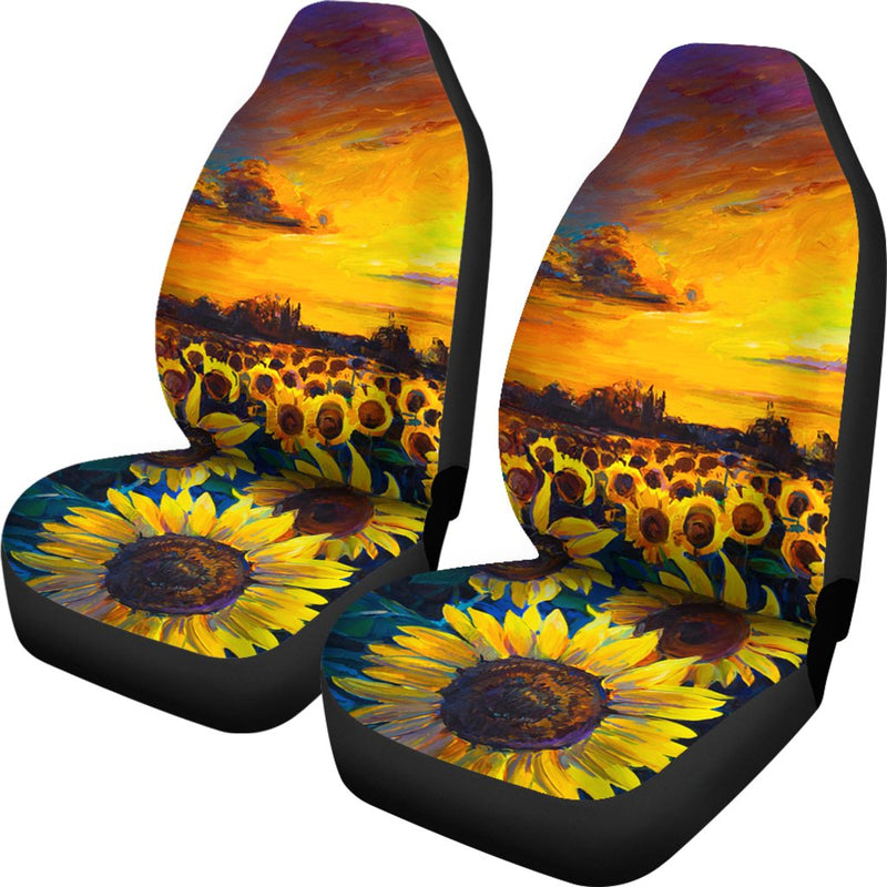 Best New Beautiful Sunflower Art Premium Custom Car Seat Covers Decor Protector Nearkii