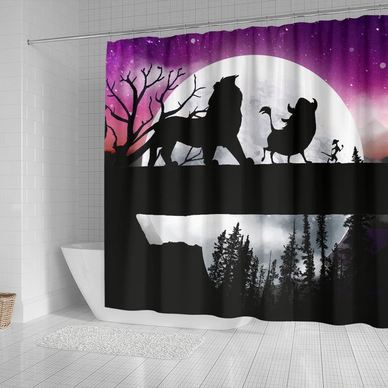Lion King Moon Night Shower Curtain Nearkii