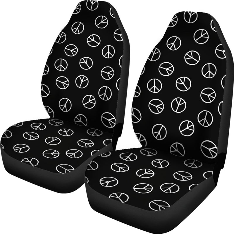 Best Pacifistic Sign Pattern In Doodle Style Premium Custom Car Seat Covers Decor Protector Nearkii