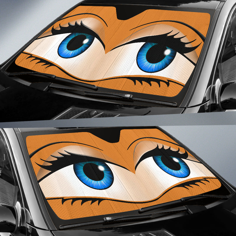 Funny Cute Anime Lady Cartoon Girly Orange Car Auto Sunshades Nearkii