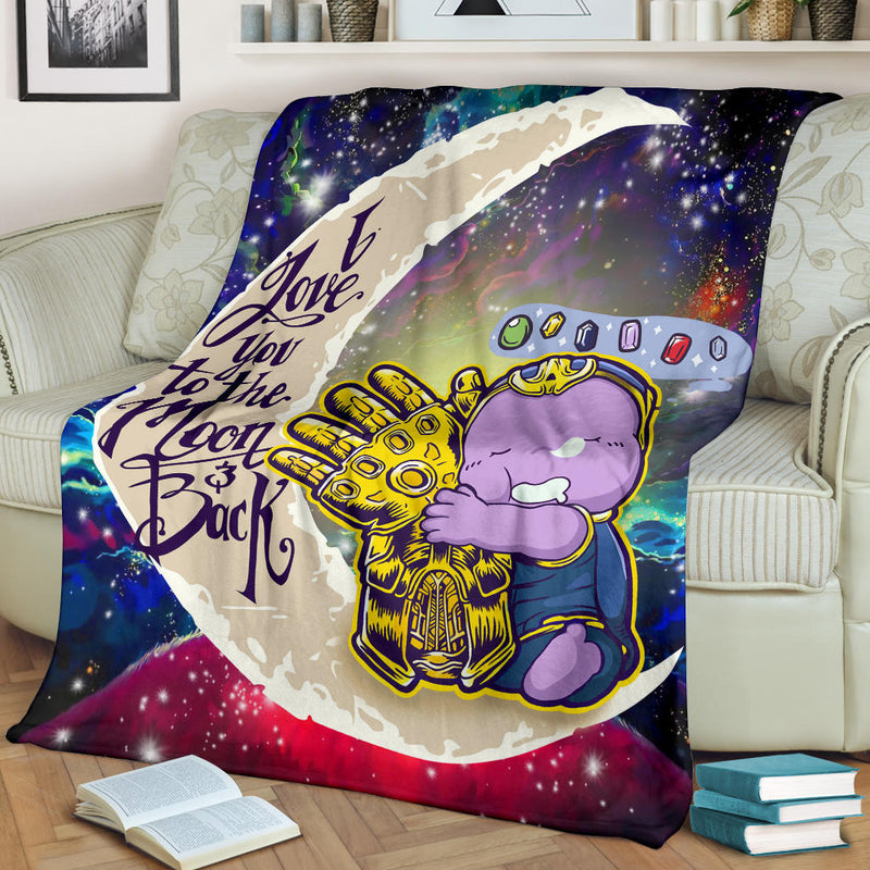 Cute Thanos Love You To The Moon Galaxy Premium Blanket Nearkii