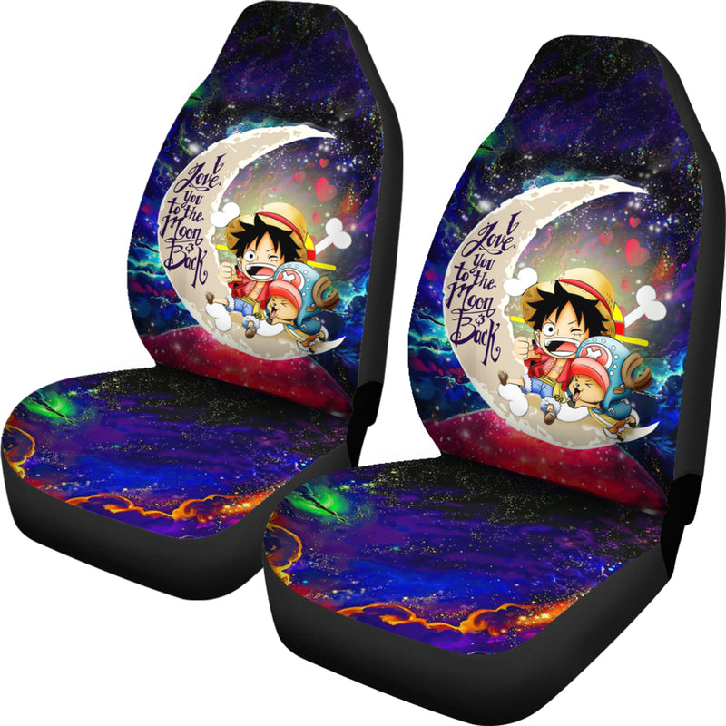 Chibi Luffy And Chopper One Piece Anime Love You To The Moon Galaxy Premium Custom Car Seat Covers Decor Protectors Nearkii