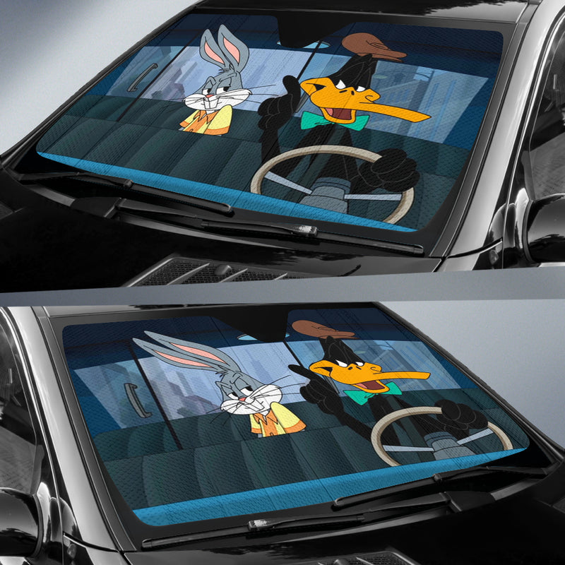 Looney Tunes Daffy Duck And Bugs Bunny Driving Funny Car Auto Sunshades Nearkii