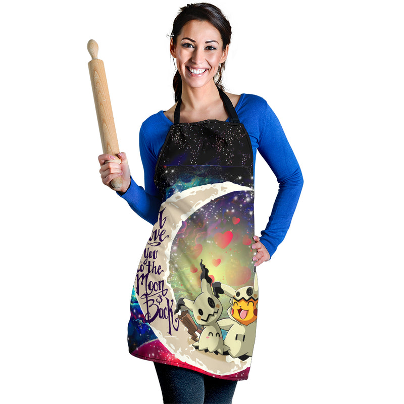 Pikachu Horro Love You To The Moon Galaxy Custom Apron Best Gift For Anyone Who Loves Cooking