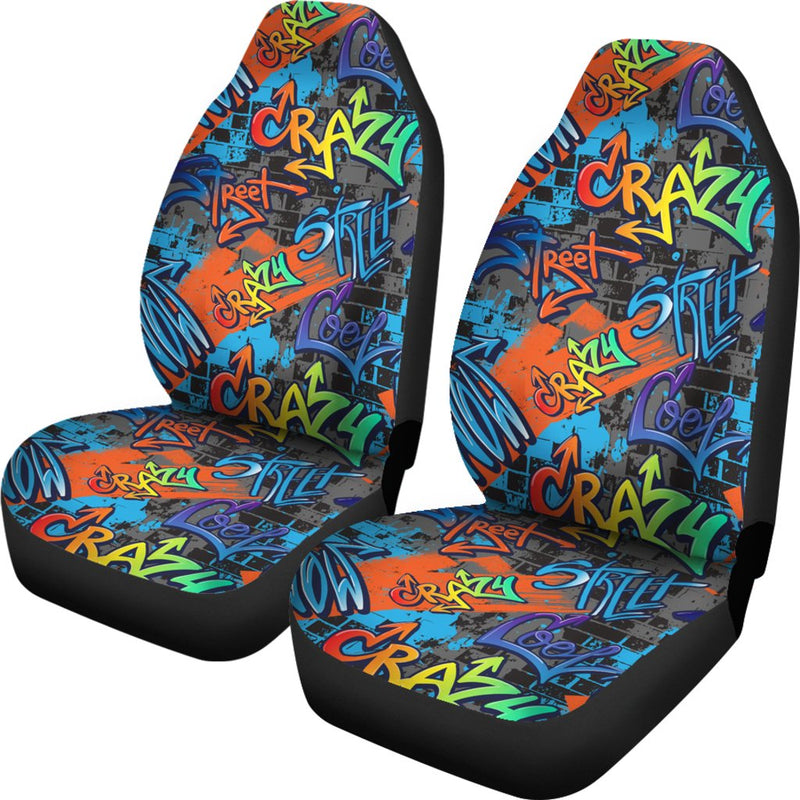 Best Abstract Seamless Graffiti Premium Custom Car Seat Covers Decor Protector Nearkii