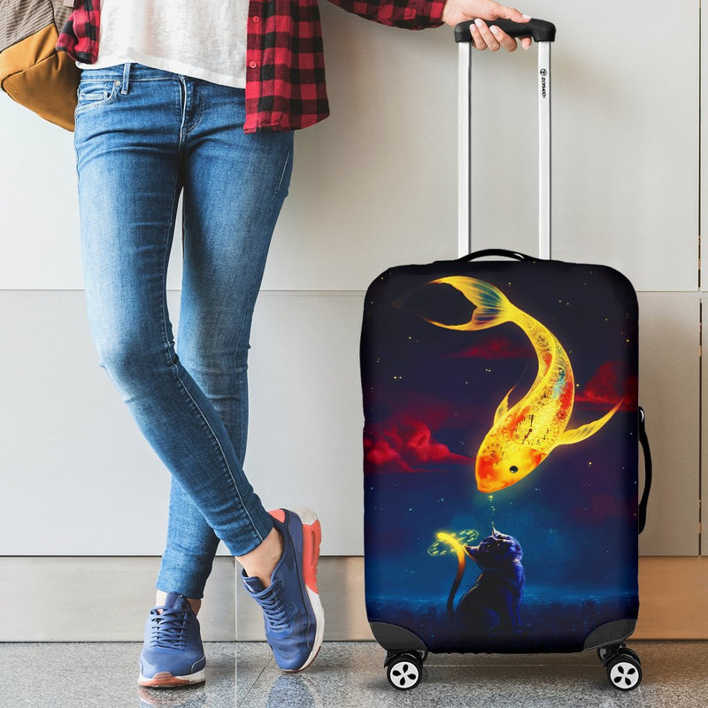 Cat Fish 2020 Travel Luggage Cover Suitcase Protector Nearkii