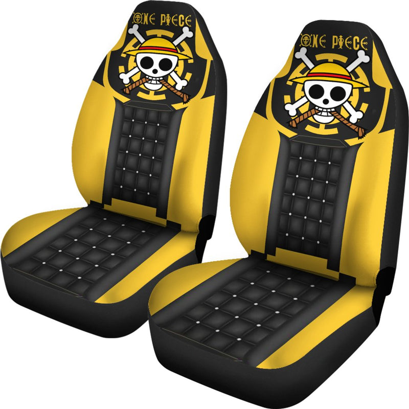 One Piece Skull Yellow Premium Persionalized Car Premium Custom Car Seat Covers Decor Protectors Nearkii