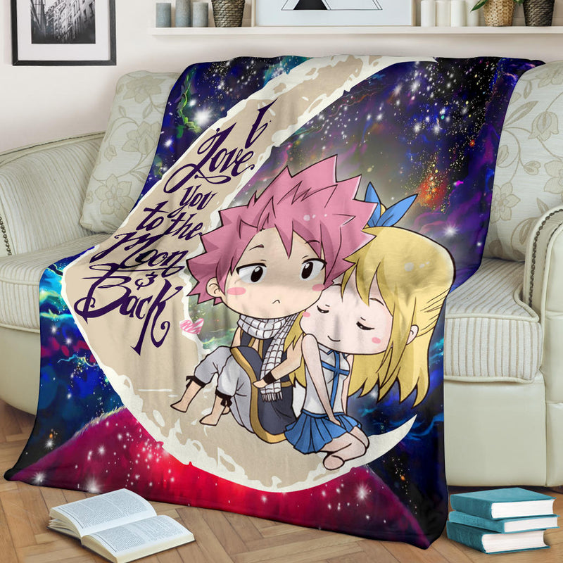 Natsu Fairy Tail Anime Love You To The Moon Galaxy Premium Blanket Nearkii