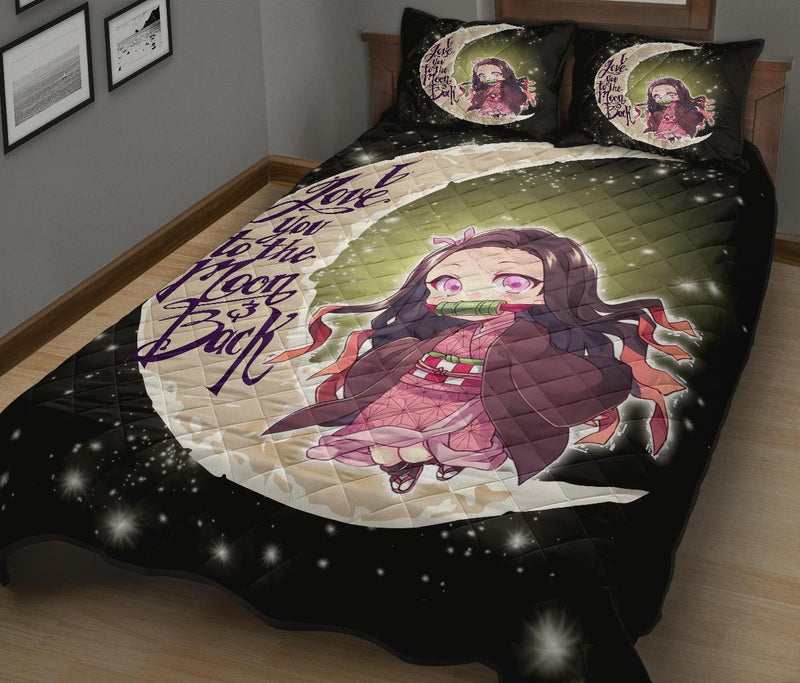 Demon Slayer Cute Anime Moon Quilt Bed Sets Nearkii