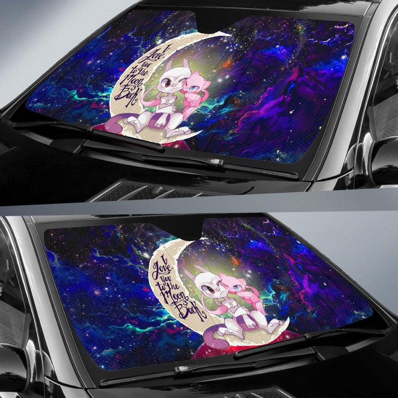 Pokemon Couple Mew Mewtwo Love You To The Moon Galaxy Car Auto Sunshades Nearkii