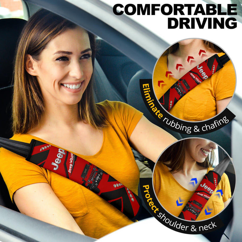 Red Jeep Car Seat Belt Cover Custom Car Accessories Nearkii