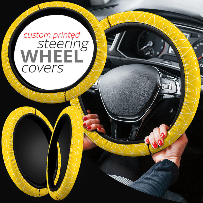 Yellow Triangle Caro Premium Car Steering Wheel Cover Nearkii