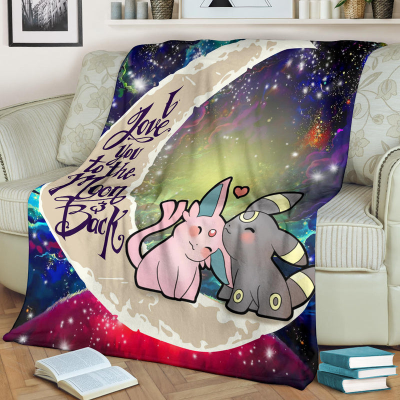 Pokemon Espeon Umbreon Love You To The Moon Galaxy Premium Blanket Nearkii